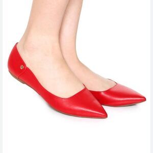 John Romain Leather Elegant Red Women's Loafers Size 8 B AA Barbara